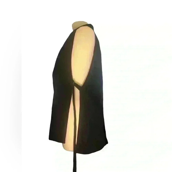 Zara black sleeveless blazer with split missing button - Picture 2 of 4